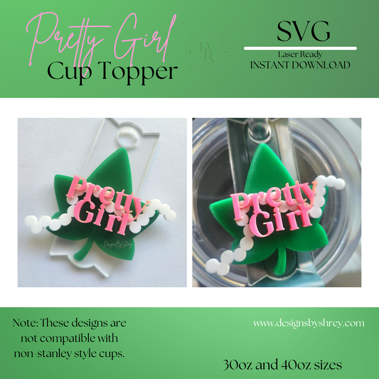 Pretty Girl Tumbler Topper (SVG Only)