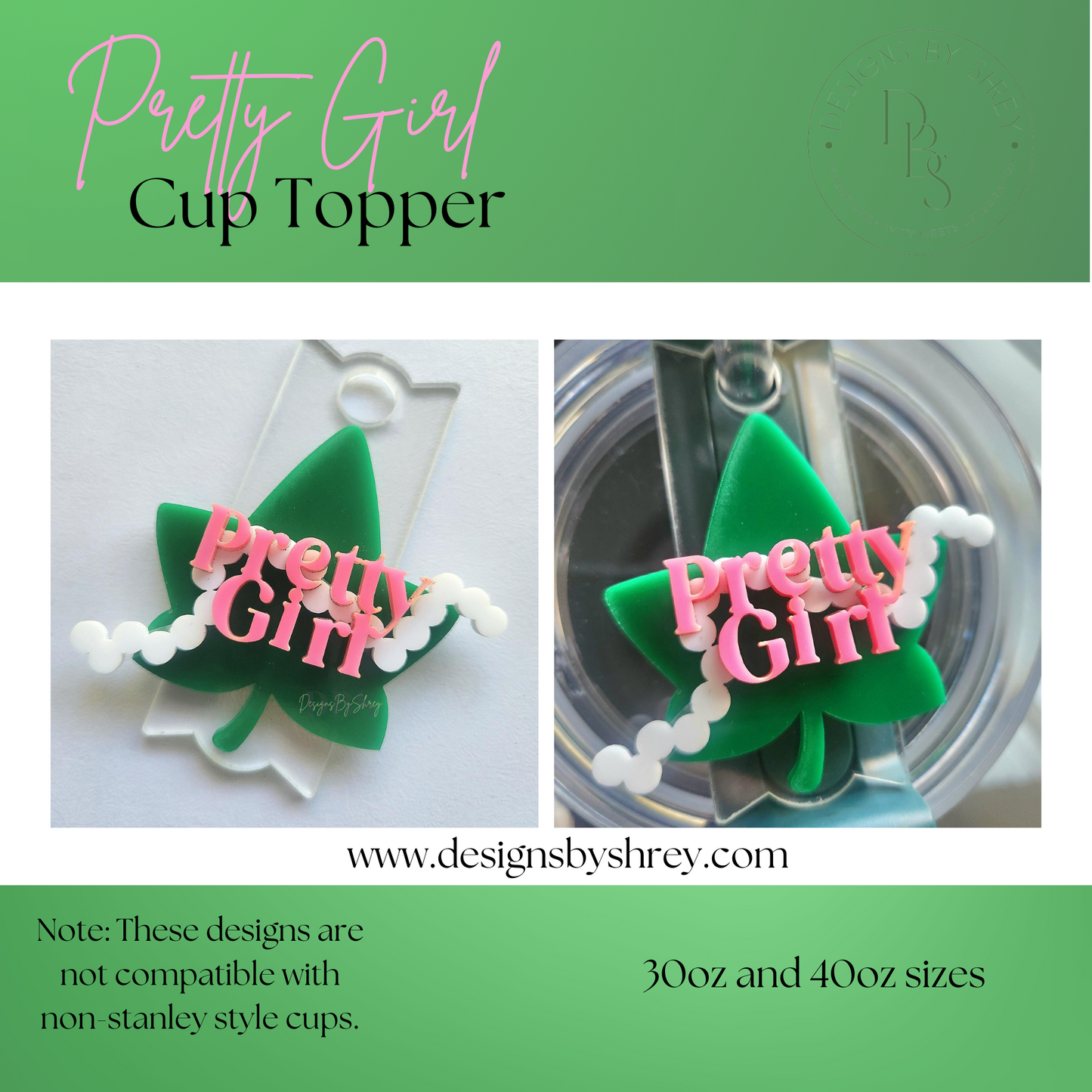 Pretty Girl Tumbler Topper